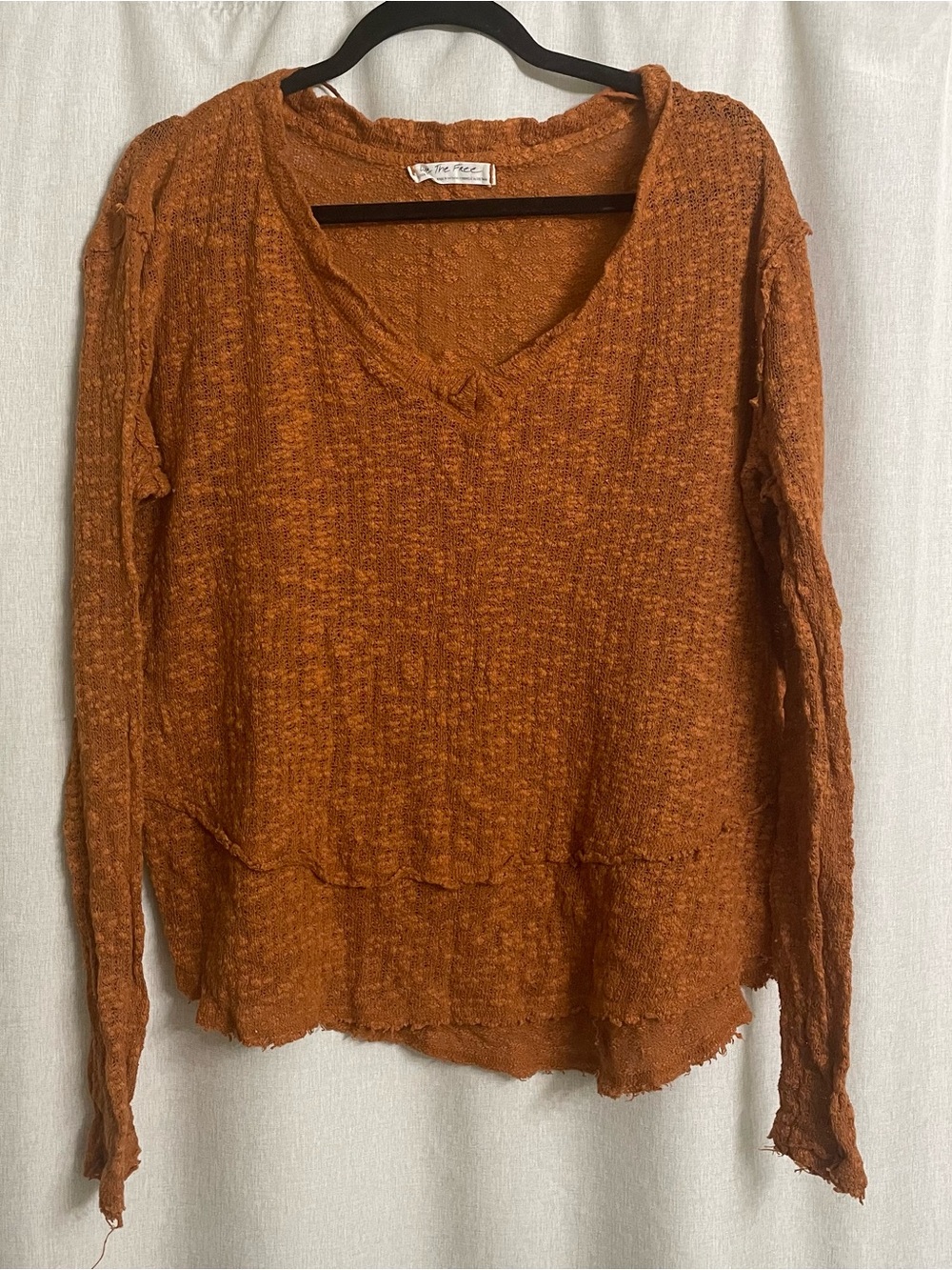 Free People Ocean Air Hacci Copper V-Neck Tunic Top XS